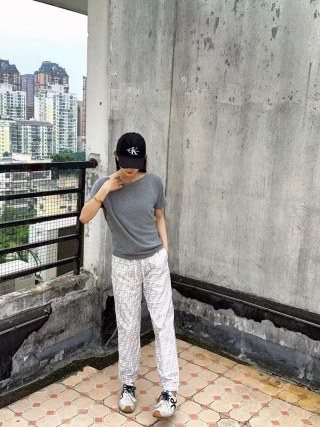 Fendi Monogram Straight Leg Pants White Grey view 2