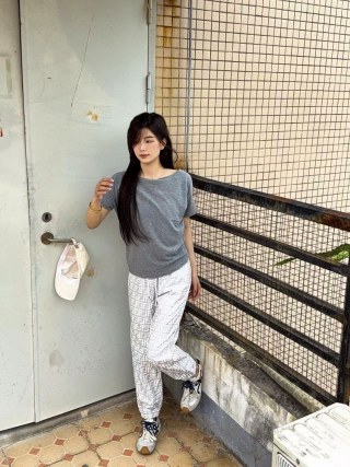 Fendi Monogram Straight Leg Pants White Grey view 6