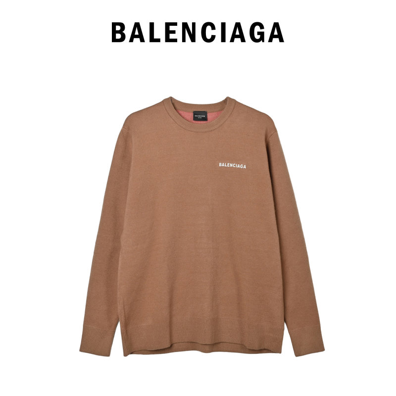 Balenciaga Camel Logo Crewneck Sweater view