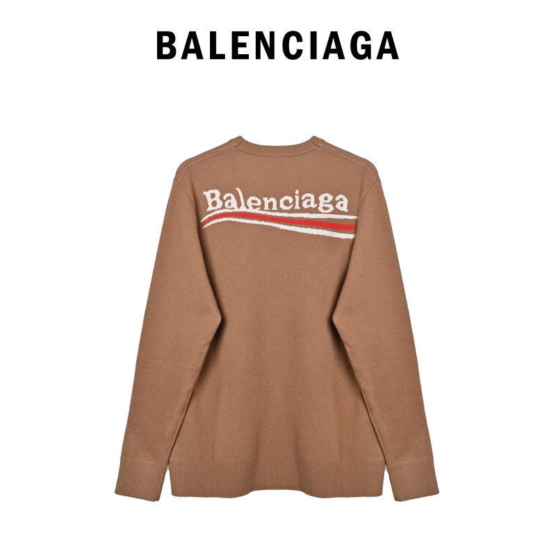 Balenciaga Camel Logo Crewneck Sweater view