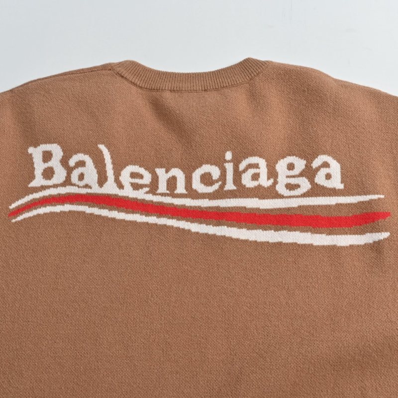 Balenciaga Camel Logo Crewneck Sweater view