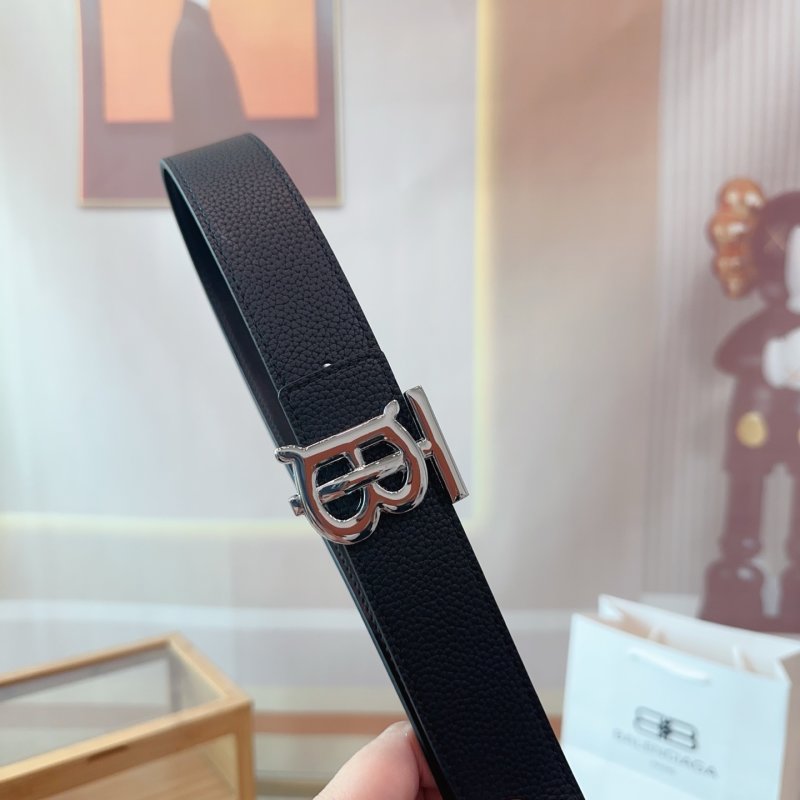 Balenciaga BB Logo Leather Belt Black view