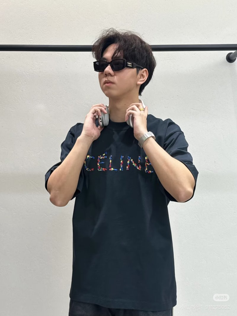 Black Oversized T-Shirt with Colorful Logo Print