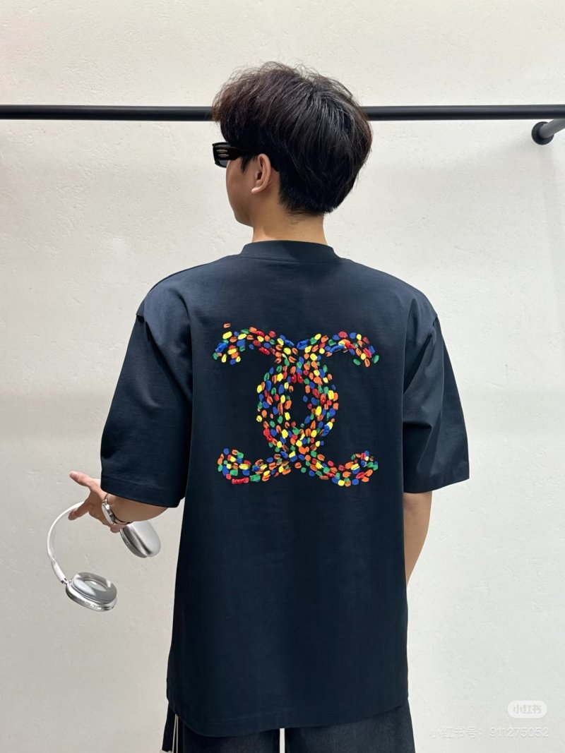 Black Oversized T-Shirt with Colorful Logo Print view