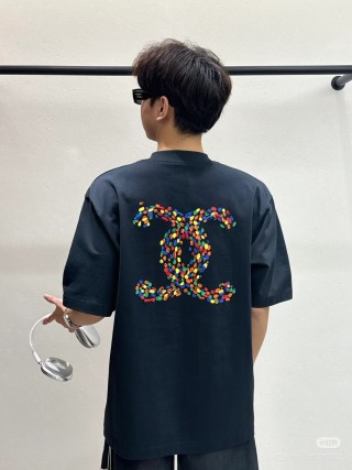 Black Oversized T-Shirt with Colorful Logo Print view 2