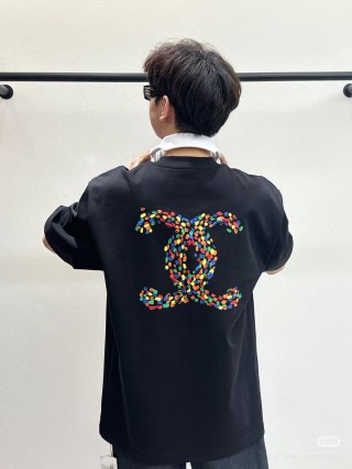 Black Oversized T-Shirt with Colorful Logo Print view 4
