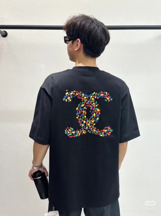 Black Oversized T-Shirt with Colorful Logo Print view 5
