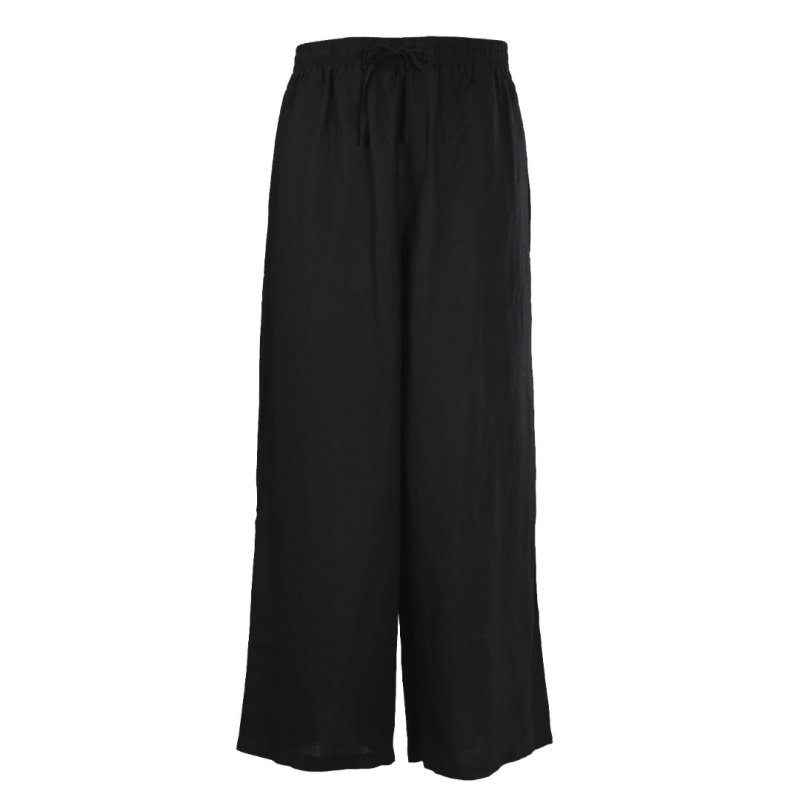 Loewe Black Wide-Leg Anagram Embroidered Pants view