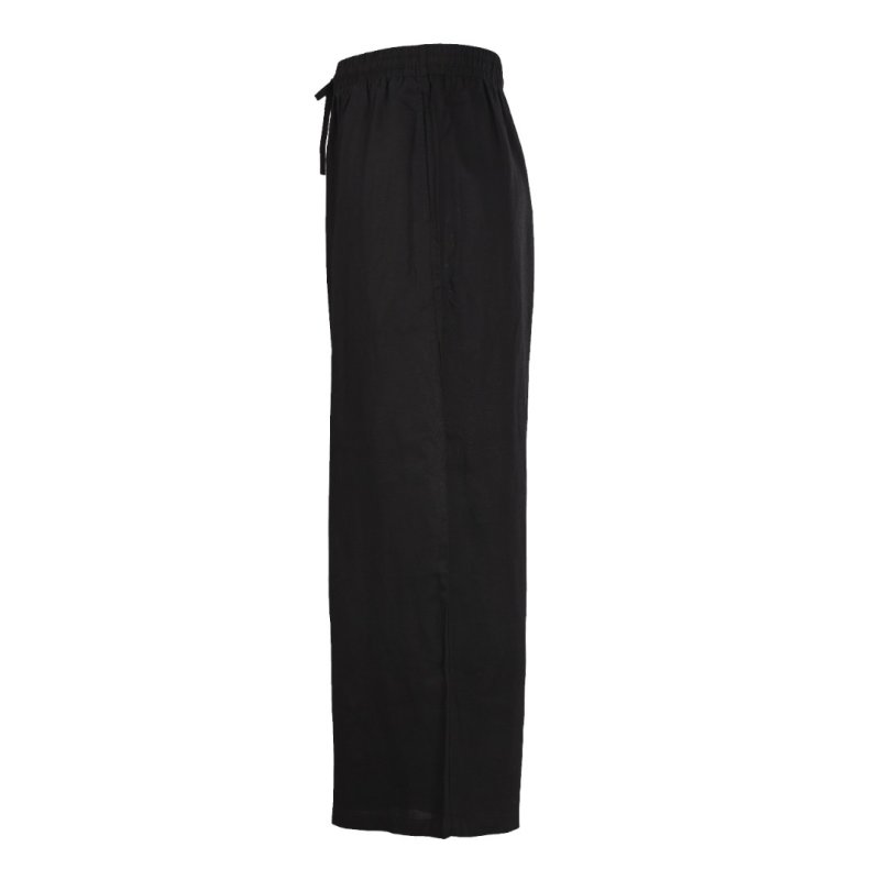 Loewe Black Wide-Leg Anagram Embroidered Pants view