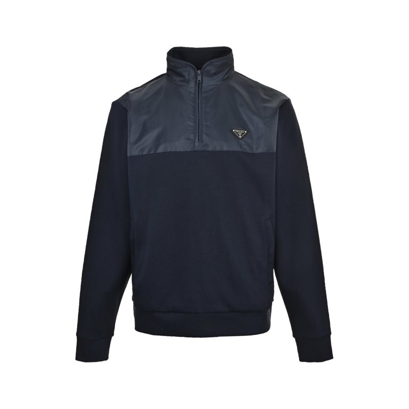 Prada Navy Technical Half-Zip Pullover Jacket view