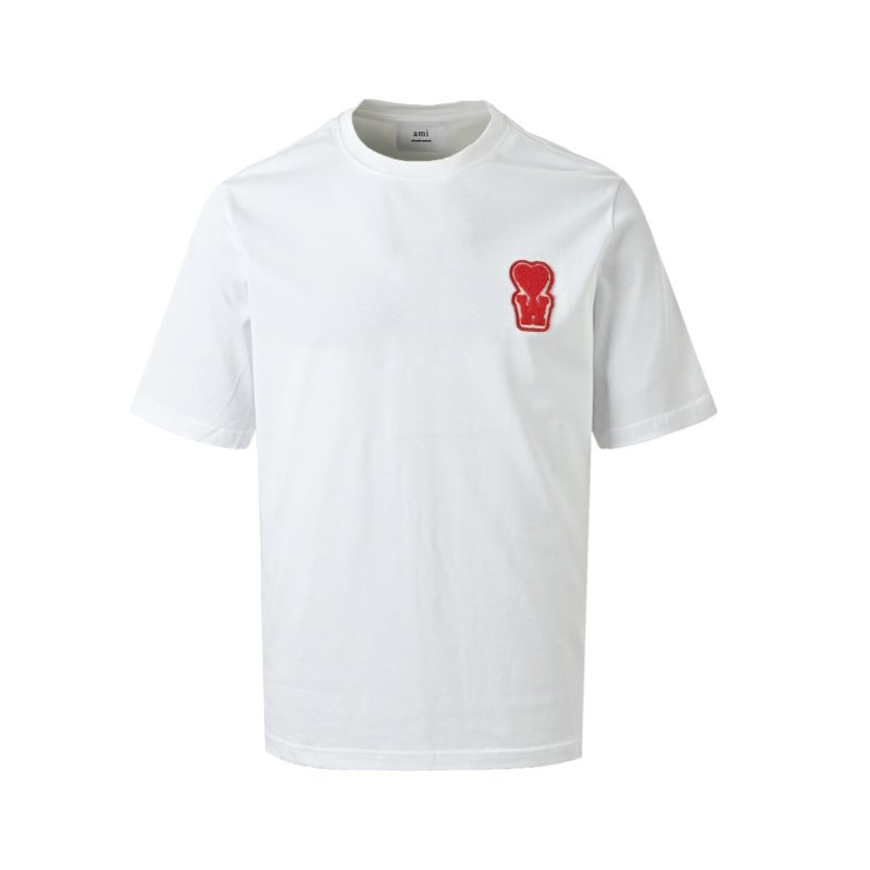 White Short Sleeve T-Shirt with Red Bear Logo view