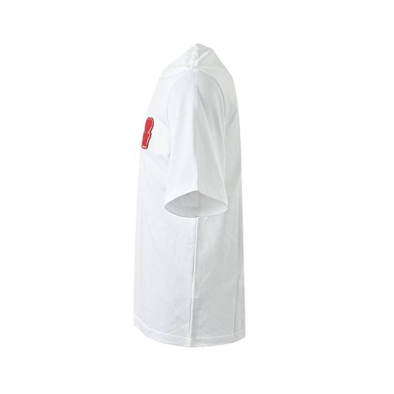 White Short Sleeve T-Shirt with Red Bear Logo view