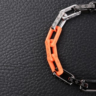 Louis Vuitton Monogram Bamboo Chain Bracelet Orange Black view 2