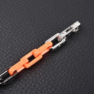 Louis Vuitton Monogram Bamboo Chain Bracelet Orange Black view 5