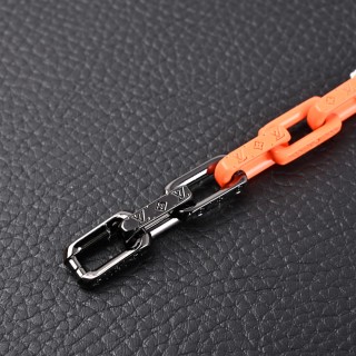Louis Vuitton Monogram Bamboo Chain Bracelet Orange Black view 6