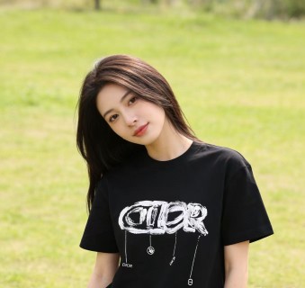 Dior Black Graffiti Logo Short Sleeve T-Shirt