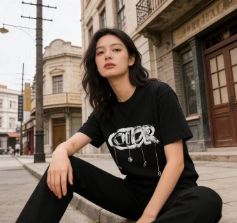 Dior Black Graffiti Logo Short Sleeve T-Shirt view 2
