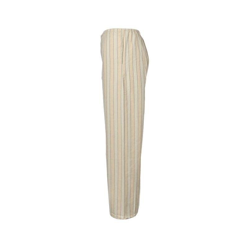 Beige Pinstriped Wide-Leg Trousers view