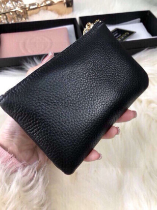 Gucci Interlocking G Black Leather Coin Purse view 7