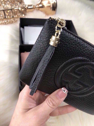 Gucci Interlocking G Black Leather Coin Purse view 9