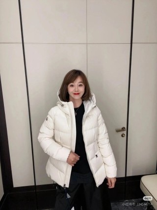 Cream Puffer Down Jacket with Hood view 4