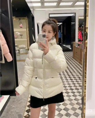 Cream Puffer Down Jacket with Hood view 6