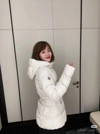 Cream Puffer Down Jacket with Hood view 8