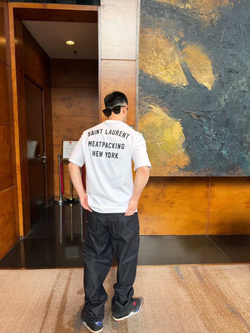 Saint Laurent 26SS Back Logo Print T-Shirt White view