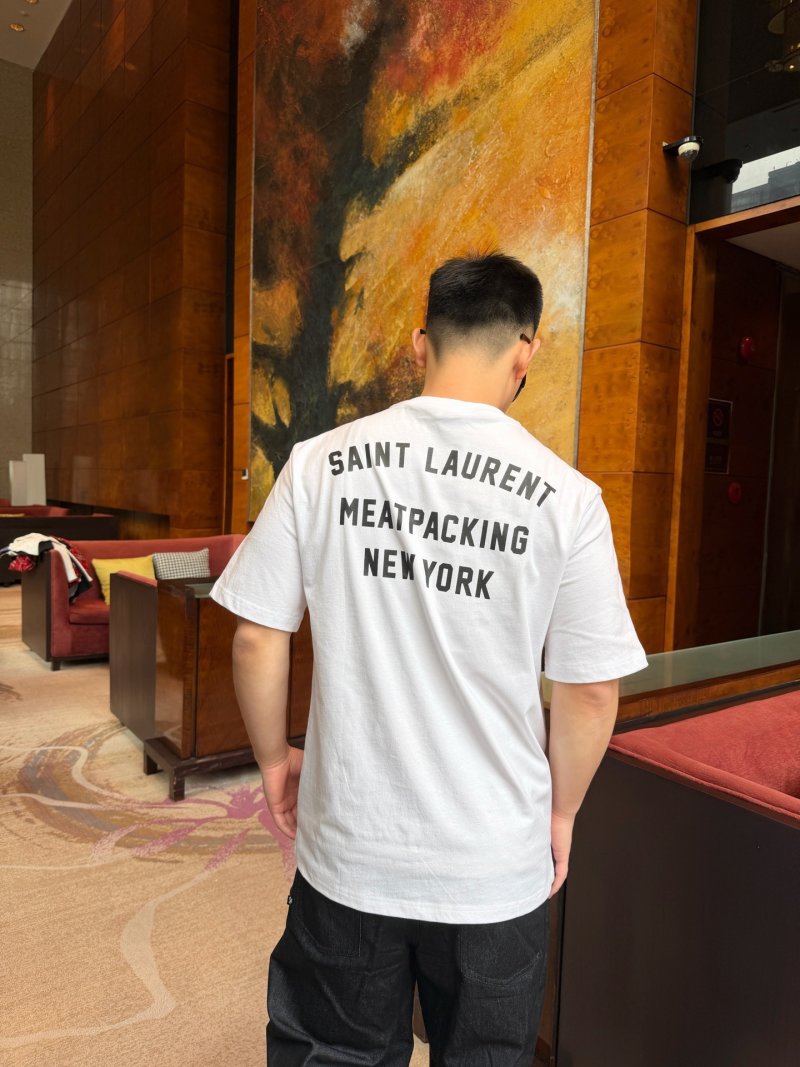 Saint Laurent 26SS Back Logo Print T-Shirt White view