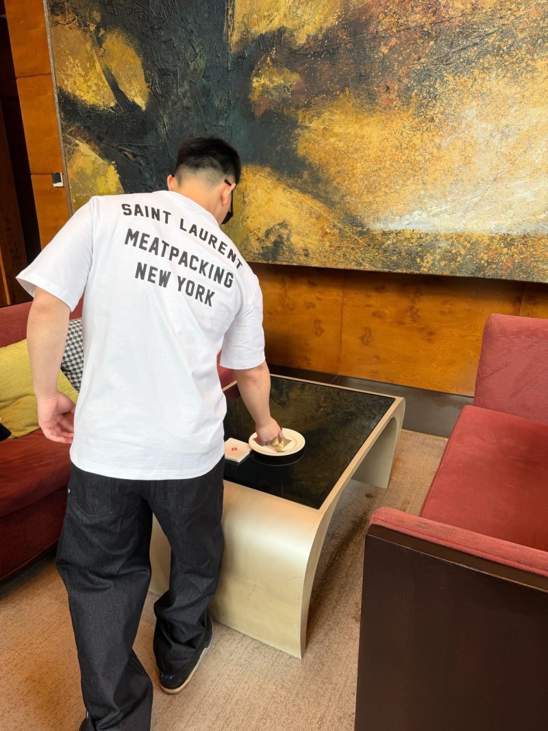 Saint Laurent 26SS Back Logo Print T-Shirt White view