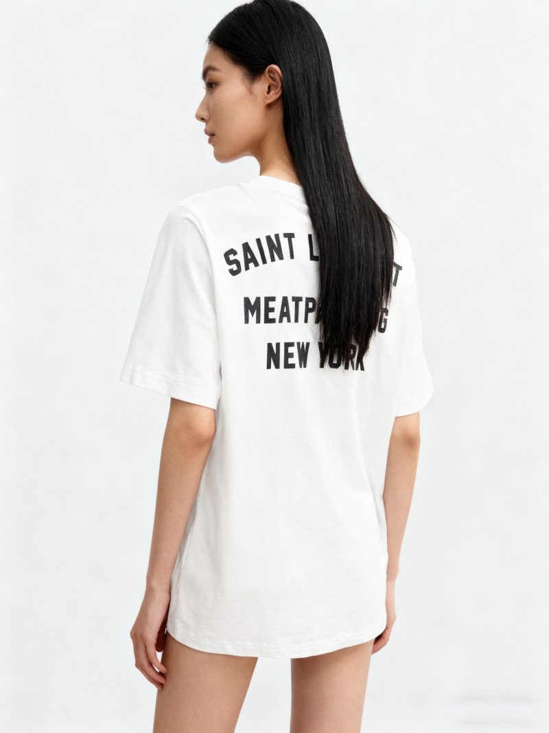 Saint Laurent 26SS Back Logo Print T-Shirt White view