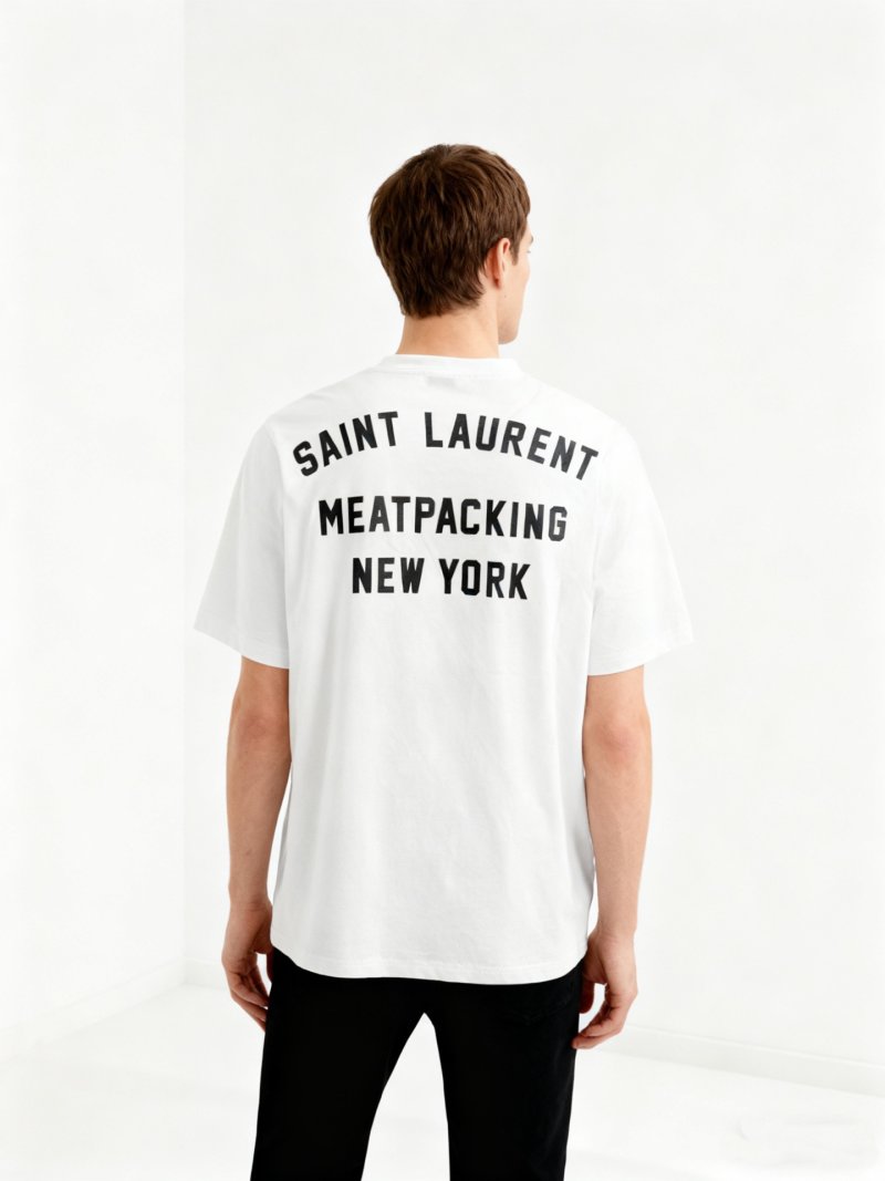 Saint Laurent 26SS Back Logo Print T-Shirt White view