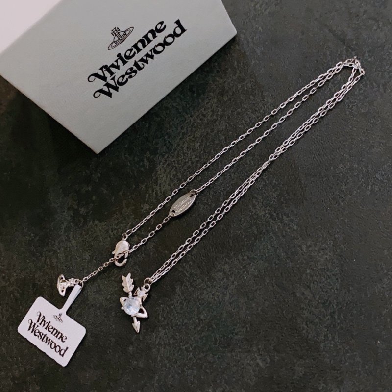 Vivienne Westwood Saturn Pendant Silver Necklace view
