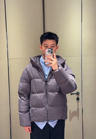 Moncler Grey Puffer Down Jacket view 3