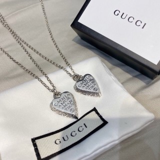 Gucci Heart Engraved Silver Pendant Necklace view 7