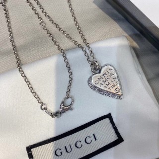 Gucci Heart Engraved Silver Pendant Necklace view 8