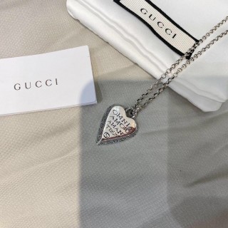 Gucci Heart Engraved Silver Pendant Necklace view 9