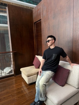 Black Pocket Crewneck T-Shirt view 2