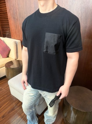 Black Pocket Crewneck T-Shirt view 3