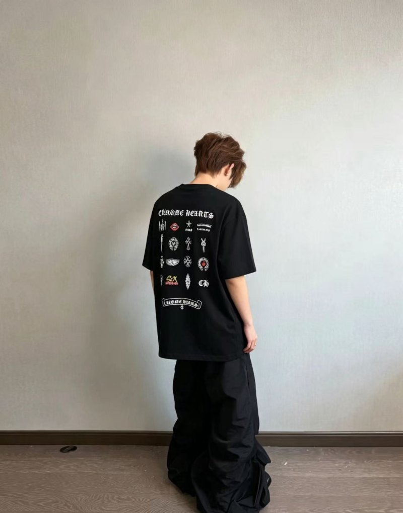 Chrome Hearts Black Graphic Back Print T-Shirt