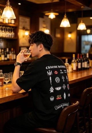 Chrome Hearts Black Graphic Back Print T-Shirt view 3