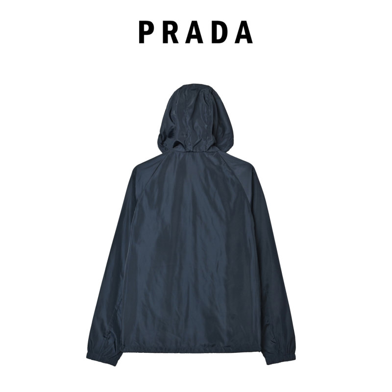 Prada Black Nylon Hooded Windbreaker Jacket view