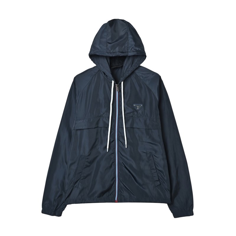 Prada Black Nylon Hooded Windbreaker Jacket view