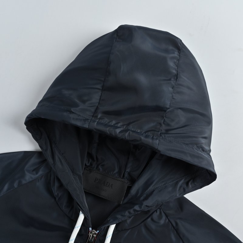Prada Black Nylon Hooded Windbreaker Jacket view