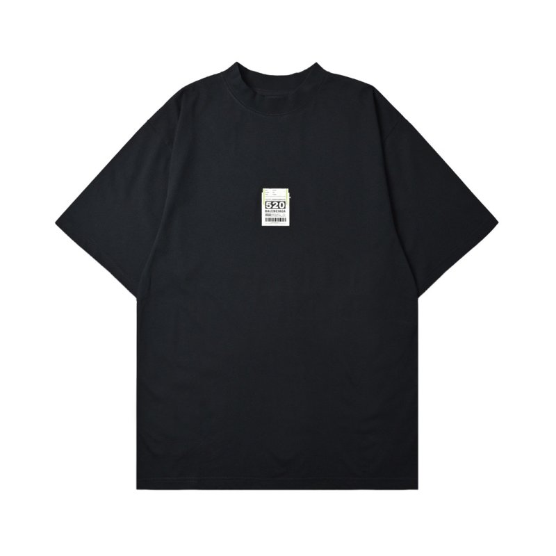 Black Oversized Short Sleeve T-Shirt with Label Detail view
