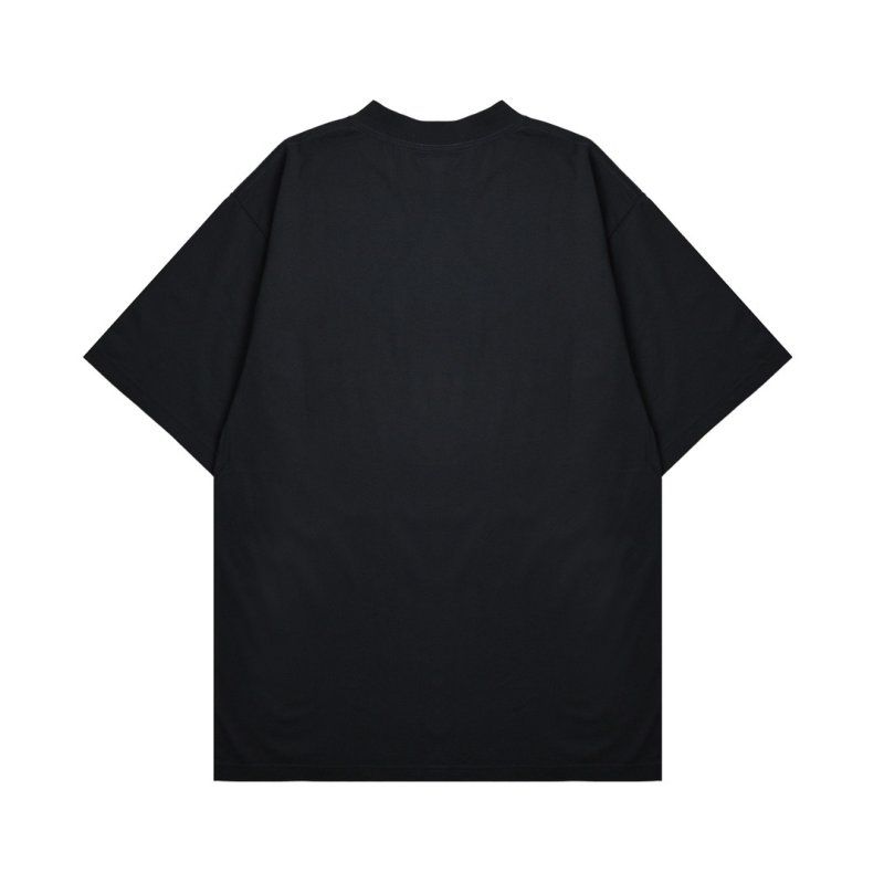 Black Oversized Short Sleeve T-Shirt with Label Detail view