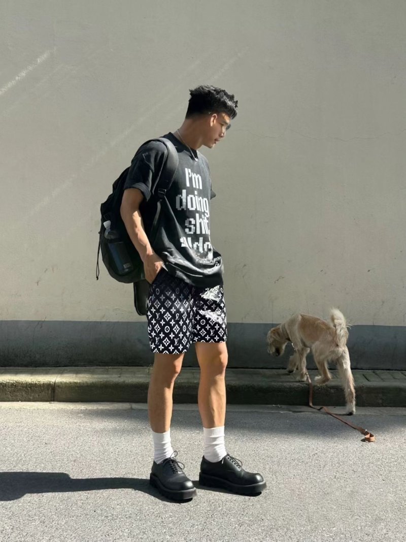 Louis Vuitton Monogram Black White Shorts