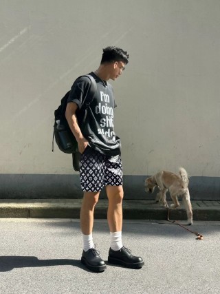 Louis Vuitton Monogram Black White Shorts