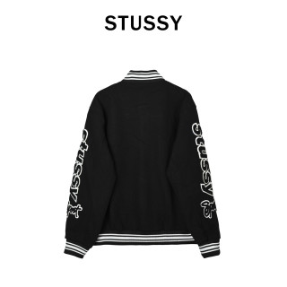 Chrome Hearts Black Varsity Bomber Jacket with Embroidered Sleeves view 10