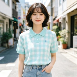 Ralph Lauren Mint Gingham Polo Shirt view 3